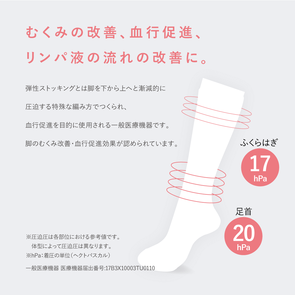 チビガリアーノ 弾性ストッキング（ひざ下ハイソックス丈）